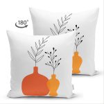 - Suet-K-7376-Gorsel2 - Realhomes Çift Taraflı Beyaz Zeminli Pastel Renkli Vazolar Dijital Baskılı Modern Süet Yastık Kırlent Kılıfı Realhomes