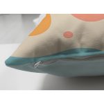 Çift Taraflı Hardal Zemin Üzerinde Onedraw Çizimli Oval Desenler Süet Yastık Kırlent Kılıfı Realhomes