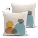 - Suet-K-7389-Gorsel2 - Realhomes Çift Taraflı Renkli Zemin Üzerinde Onedraw Çizimli Oval Desenli Modern Süet Yastık Kırlent Kılıfı Realhomes