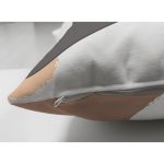 Çift Taraflı Beyaz Zemin Üzerinde Onedraw Çizimli Yaprak Motifli Süet Yastık Kırlent Kılıfı Realhomes