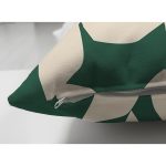 Çift Taraflı Yeşil Zeminde Yaprak Desenli Dijital Baskılı Modern Süet Yastık Kırlent Kılıfı Realhomes