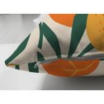 Çift Taraflı Renkli Zeminde Onedraw Çizimli Limon Desenli Dijital Baskılı Modern Süet Yastık Kılıfı Realhomes