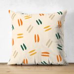 - Suet-K-7402-Gorsel1 - Realhomes  Çift Taraflı Renkli Zeminde Onedraw Çizimli Dijital Baskılı Modern Süet Yastık Kırlent Kılıfı Realhomes