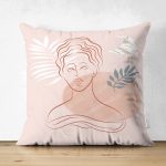 - Suet-K-7407-Gorsel1 - Realhomes Çift Taraflı Pudra Zeminde Onedraw Çizimli Erkek Desenli Dijital Baskılı Modern Süet Yastık Kılıfı Realhomes