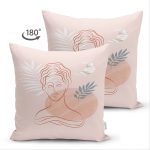 - Suet-K-7407-Gorsel2 - Realhomes Çift Taraflı Pudra Zeminde Onedraw Çizimli Erkek Desenli Dijital Baskılı Modern Süet Yastık Kılıfı Realhomes