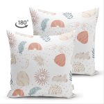 - Suet-K-7409-Gorsel2 - Realhomes Çift Taraflı Beyaz Zeminde Onedraw Çizimli Gökyüzü Temalı Dijital Baskılı Modern Süet Yastık Kılıfı Realhomes