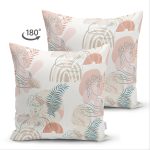 - Suet-K-7410-Gorsel2 - Realhomes Çift Taraflı Renkli Zeminde Onedraw Antik Çizimli Dijital Baskılı Modern Süet Yastık Kırlent Kılıfı Realhomes