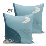 Çift Taraflı Renkli Zeminde Onedraw Çizimli Gokyuzu Temalı Dijital Baskılı Modern Süet Yastık Kılıfı Realhomes