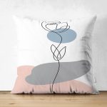 - Suet-K-7421-Gorsel1 - Realhomes Çift Taraflı Beyaz Zeminde Onedraw Çizimli Gül Motifli Süet Yastık Kırlent Kılıfı Realhomes