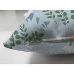 Çift Taraflı Renkli Zeminde Onedraw Çizimli Çiçek Desenli Dijital Baskılı Modern Süet Kırlent Kılıfı Realhomes