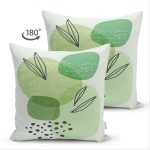 - Suet-K-7447-Gorsel2 - Realhomes Çift Taraflı Renkli Zeminde Yaprak Motifli Dijital Baskılı Modern Süet Yastık Kırlent Kılıfı Realhomes