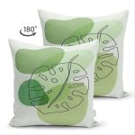 - Suet-K-7448-Gorsel2 - Realhomes Çift Taraflı Renkli Zeminde Yaprak Motifli Dijital Baskılı Modern Süet Yastık Kırlent Kılıfı Realhomes