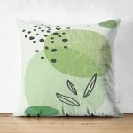 - Suet-K-7449-Gorsel1 - Realhomes Çift Taraflı Renkli Zeminde Yaprak Motifli Dijital Baskılı Modern Süet Yastık Kırlent Kılıfı Realhomes