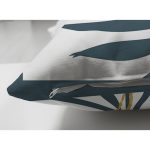 - Suet-K-7458-Gorsel3 - Realhomes  Çift Taraflı Beyaz Zeminde Onedraw Çizimli Yaprak Desenli Dijital Baskılı Modern Süet Kırlent Kılıfı Realhomes