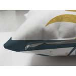 Çift Taraflı Beyaz Zeminde Renkli Yaprak Desenli Dijital Baskılı Modern Süet Yastık Kırlent Kılıfı Realhomes