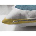 Çift Taraflı Beyaz Zeminde Onedraw Çizimli Renkli Oval Obje Modern Süet Yastık Kırlent Kılıfı Realhomes