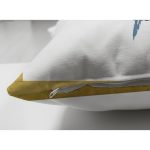 Çift Taraflı Beyaz Zeminde Gold Cerceve Icınde Oval Desenli Modern Süet Yastık Kırlent Kılıfı Realhomes