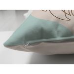 Çift Taraflı Renkli Zeminli Onedraw Çizimli Yaprak Desenli Dijital Baskılı Modern Süet Yastık Kılıfı Realhomes