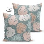 - Suet-K-7478-Gorsel2 - Realhomes Çift Taraflı Renkli Zeminli Yaprak Desenli Dijital Baskılı Modern Süet Yastık Kırlent Kılıfı Realhomes