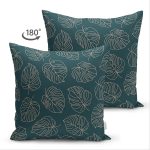 - Suet-K-7479-Gorsel2 - Realhomes Çift Taraflı Siyah Zeminli Gold Çizgili Yaprak Desenli Süet Yastık Kırlent Kılıfı Realhomes