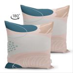 - Suet-K-7486-Gorsel2 - Realhomes  Çift Taraflı Soft Renkli Yaprak Desenli Dijital Baskılı Modern Süet Yastık Kırlent Kılıfı Realhomes