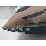 Çift Taraflı Renkli Zeminli Yaprak Desenli Dijital Baskılı Modern Süet Yastık Kırlent Kılıfı Realhomes