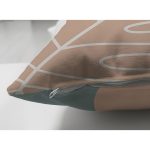 Çift Taraflı Renkli Zeminli Onedraw Çizimli Yaprak Desenli Dijital Baskılı Modern Süet Yastık Kılıfı Realhomes