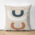 Çift Taraflı Renkli Zemimli One Draw Çizimli Geometrik Desen Modern Süet Yastık Kırlent Kılıfı Realhomes