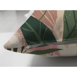 - Suet-K-7495-Gorsel3 - Realhomes Çift Taraflı Renkli Zeminli Yaprak Desenli Onedraw Çizim Dijital Baskılı Modern Süet Kırlent Kılıfı Realhomes