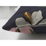 Çift Taraflı Renkli Zeminli Onedraw Çizimli Çiçek Dijital Baskılı Modern Süet Yastık Kırlent Kılıfı Realhomes