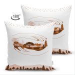 - Suet-K-7506-Gorsel2 - Realhomes Çift Taraflı Beyaz Zeminli Onedraw Çizimli Manzara Temalı Dijital Baskılı Modern Süet Kırlent Kılıfı Realhomes