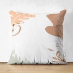 - Suet-K-7509-Gorsel1 - Realhomes Çift Taraflı Beyaz Zeminli Onedraw Çizimli Yaprak Motifli Dijital Baskılı Modern Süet Kırlent Kılıfı Realhomes