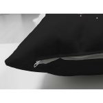 Çift Taraflı Siyah Zeminli Pembe Renkli Kartanesi Desenli Dijital Baskılı Modern Süet Kırlent Kılıfı Realhomes