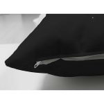 Çift Taraflı Siyah Zeminli Pembe Renkli Kartanesi Desenli Dijital Baskılı Modern Süet Kırlent Kılıfı Realhomes