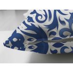 Çift Taraflı Beyaz Zeminli Çini Desenli Dijital Baskılı Modern Süet Yastık Kırlent Kılıfı Realhomes