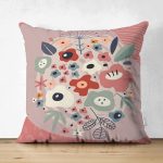 - Suet-K-7533-Gorsel1 - Realhomes Çift Taraflı Renkli Zeminli Onedraw Çizimli Dijital Baskılı Modern Süet Yastık Kırlent Kılıfı Realhomes