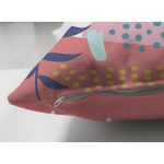 Çift Taraflı Beyaz Zeminli Renkli Onedraw Çizimli Dijital Baskılı Modern Süet Yastık Kırlent Kılıfı Realhomes