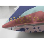 Çift Taraflı Beyaz Zeminli Renkli Onedraw Çizimli Dijital Baskılı Modern Süet Yastık Kırlent Kılıfı Realhomes