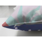 Çift Taraflı Beyaz Zeminli Renkli Onedraw Çizimli Dijital Baskılı Modern Süet Yastık Kırlent Kılıfı Realhomes