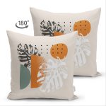 - Suet-K-7580-Gorsel2 - Realhomes Çift Taraflı Pastel Zeminli Yaprak Desenli Dijital Baskılı Modern Süet Yastık Kırlent Kılıfı Realhomes