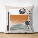 Çift Taraflı Pastel Renkli Onedraw Çizimli Geometrik Desenli Modern Süet Yastık Kırlent Kılıfı Realhomes