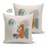 - Suet-K-7583-Gorsel2 - Realhomes  Çift Taraflı Pastel Renkli Onedraw Çizimli Geometrik Desenli Modern Süet Yastık Kırlent Kılıfı Realhomes