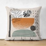 Çift Taraflı Pastel Renkli Onedraw Çizimli Geometrik Desenli Modern Süet Yastık Kırlent Kılıfı Realhomes