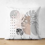 Çift Taraflı Pastel Renkli Onedraw Çizimli Geometrik Desenli Modern Süet Yastık Kırlent Kılıfı Realhomes