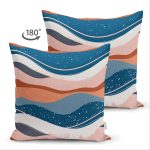 - Suet-K-7590-Gorsel2 - Realhomes Çift Taraflı Renkli Zemin Üzerinde Geometrik Çizim Dijital Baskılı Modern Süet Yastık Kırlent Kılıfı Realhomes