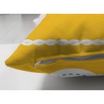 Çift Taraflı Sarı Zemin Üzerinde Çapa Çizimli Dijital Baskılı Modern Süet Yastık Kırlent Kılıfı Realhomes