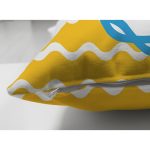 Çift Taraflı Sarı Zemin Üzerinde Çapa Çizimli Dijital Baskılı Modern Süet Yastık Kırlent Kılıfı Realhomes