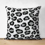 Çift Taraflı Gri Zemin Üzerinde Geometrik Çizim Dijital Baskılı Modern Süet Yastık Kırlent Kılıfı Realhomes