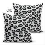 Çift Taraflı Gri Zemin Üzerinde Geometrik Çizim Dijital Baskılı Modern Süet Yastık Kırlent Kılıfı Realhomes