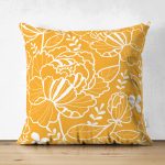 - Suet-K-7615-Gorsel1 - Realhomes Çift Taraflı Rengarenk Zemin Üzerinde Çiçek Desenli Dijital Baskılı Modern Süet Yastık Kırlent Kılıfı Realhomes